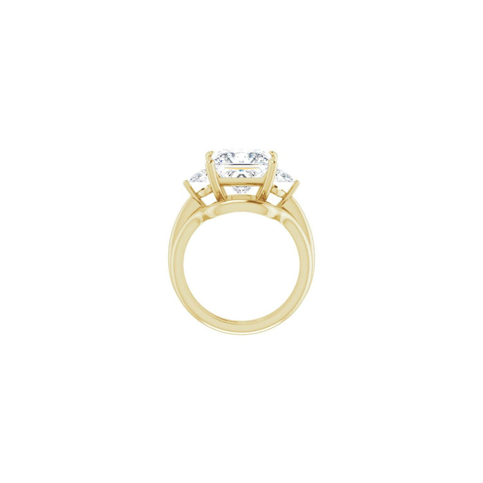 14K Yellow Gold 9 x 9 mm Square 1/4 CTW Lab-Grown Diamond Semi-Set Engagement Ring