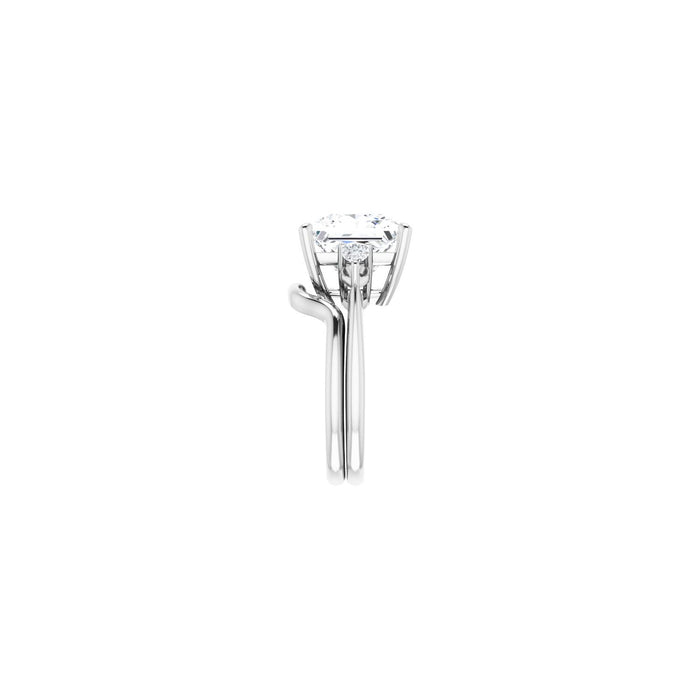 14K White Gold 10 x 10 mm Square 1/4 CTW Lab-Grown Diamond Semi-Set Engagement Ring