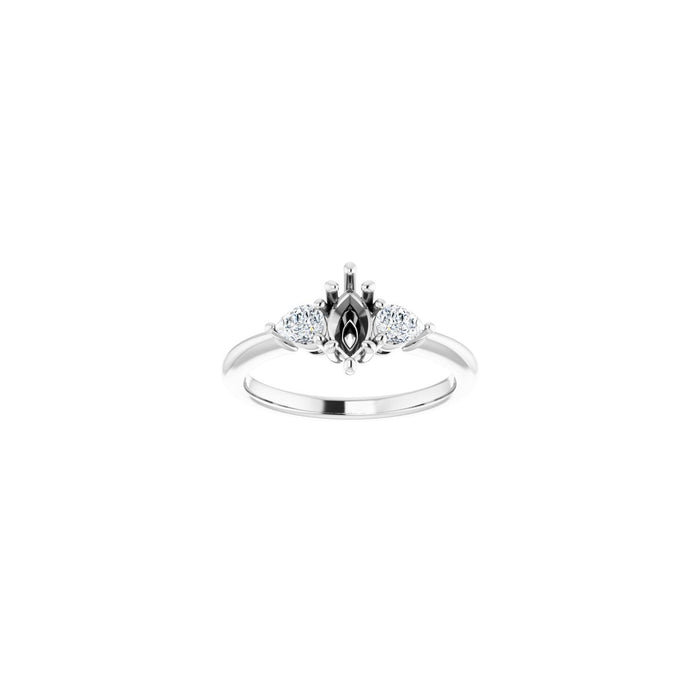 Platinum 7 x 3.5 mm Marquise 1/4 CTW Lab-Grown Diamond Semi-Set Engagement Ring