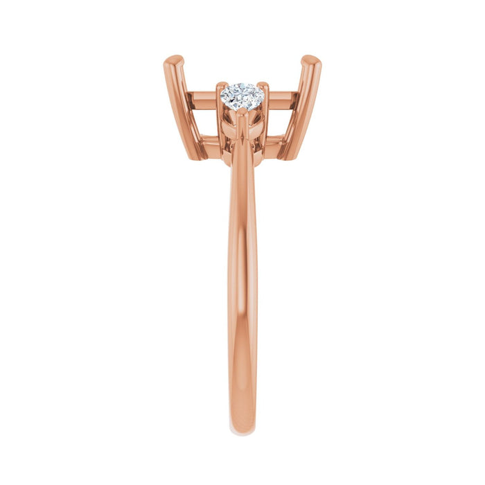 14K Rose Gold 10 x 8 mm Emerald 1/4 CTW Lab-Grown Diamond Semi-Set Engagement Ring