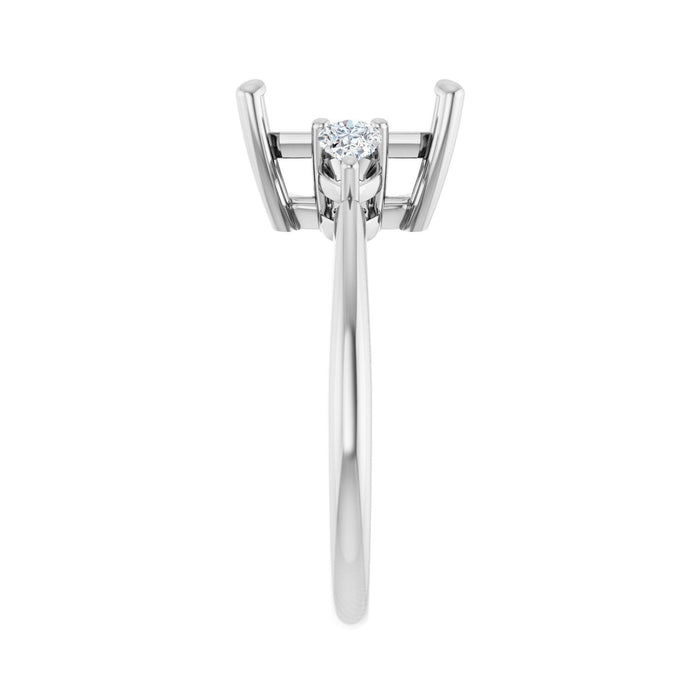 Platinum 10 x 8 mm Emerald 1/4 CTW Lab-Grown Diamond Semi-Set Engagement Ring