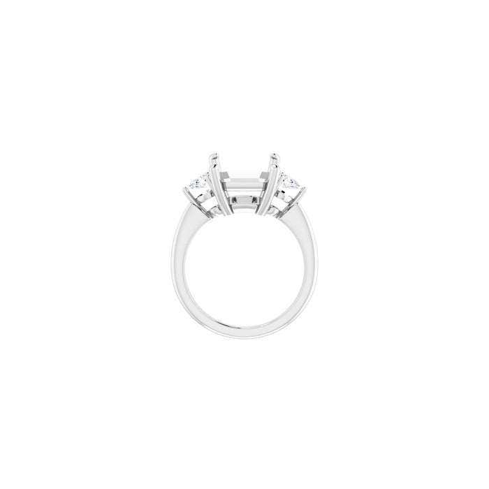 14K White Gold 12 x 10 mm Emerald 1/4 CTW Lab-Grown Diamond Semi-Set Engagement Ring