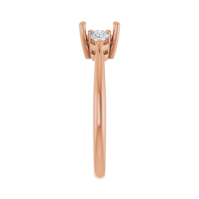 14K Rose Gold 5 x 5 mm Square 1/4 CTW Lab-Grown Diamond Semi-Set Engagement Ring