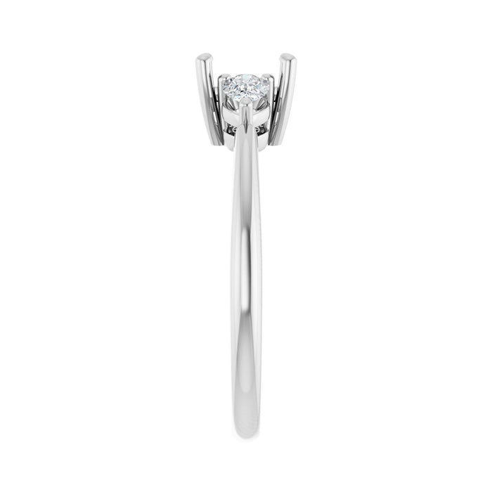 14K White Gold 5 x 5 mm Square 1/4 CTW Lab-Grown Diamond Semi-Set Engagement Ring