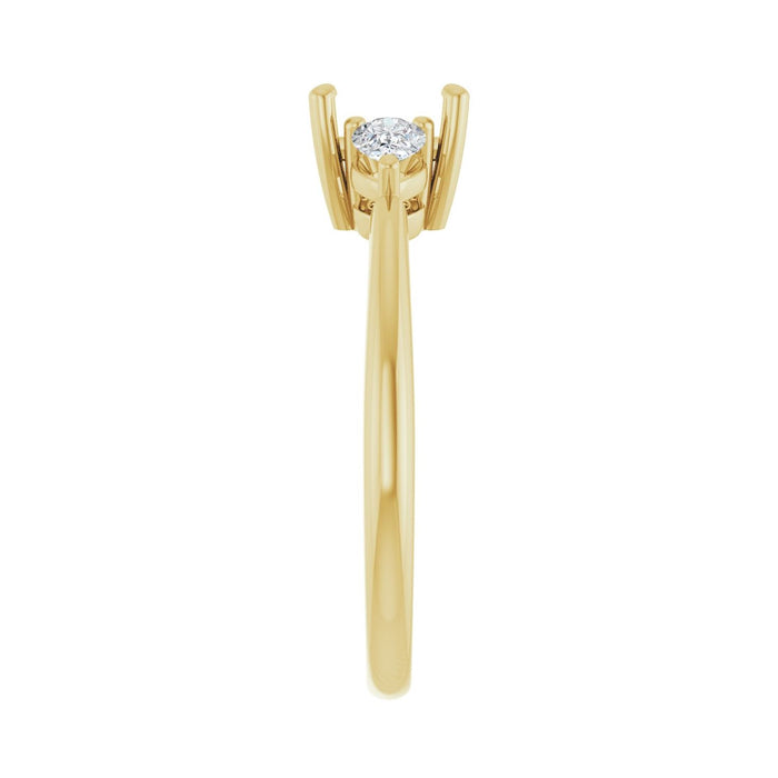 14K Yellow Gold 5 x 5 mm Square 1/4 CTW Lab-Grown Diamond Semi-Set Engagement Ring