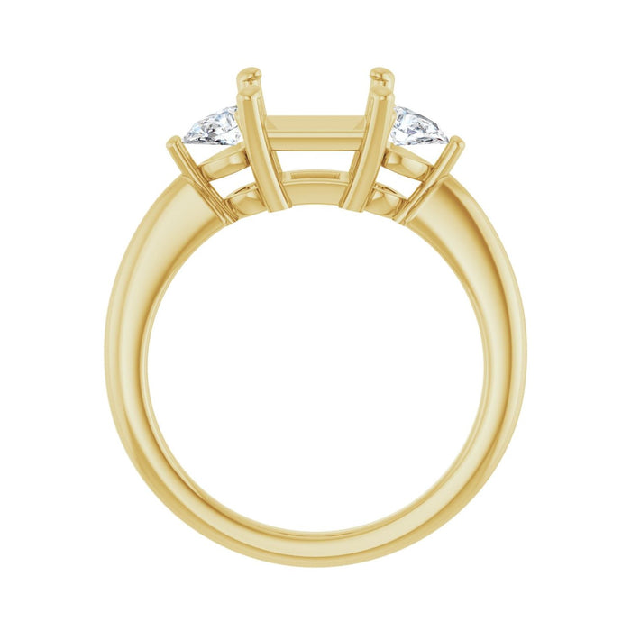 14K Yellow Gold 6.5 x 6.5 mm Square 1/4 CTW Lab-Grown Diamond Semi-Set Engagement Ring