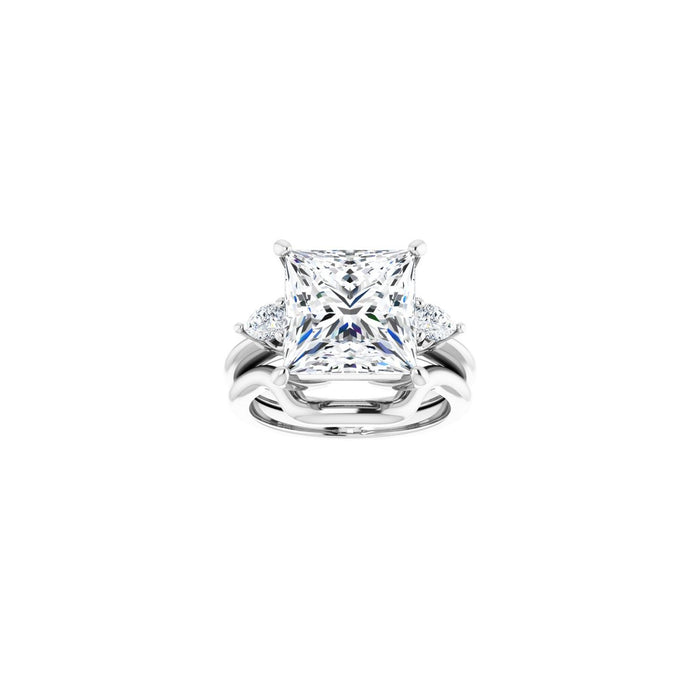 Platinum 10 x 10 mm Square 1/4 CTW Lab-Grown Diamond Semi-Set Engagement Ring