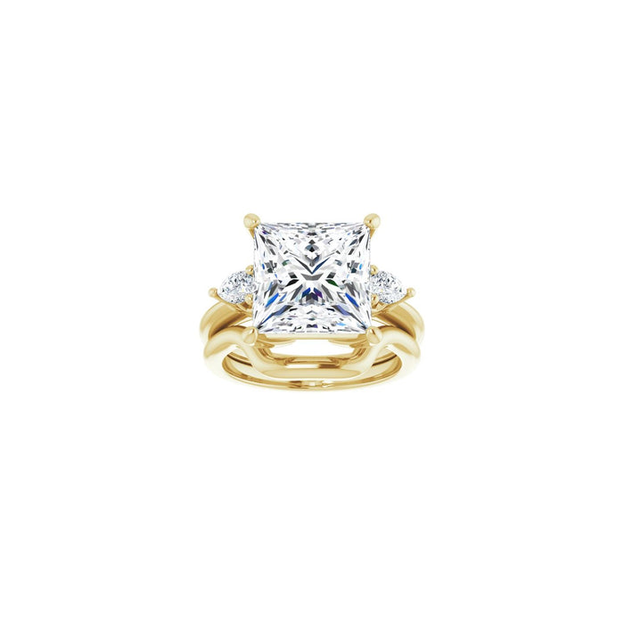 14K Yellow Gold 10 x 10 mm Square 1/4 CTW Lab-Grown Diamond Semi-Set Engagement Ring