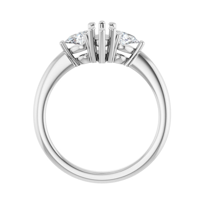 Platinum 8 x 4 mm Marquise 1/4 CTW Lab-Grown Diamond Semi-Set Engagement Ring