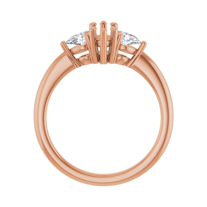 14K Rose Gold 8 x 4 mm Marquise 1/4 CTW Lab-Grown Diamond Semi-Set Engagement Ring