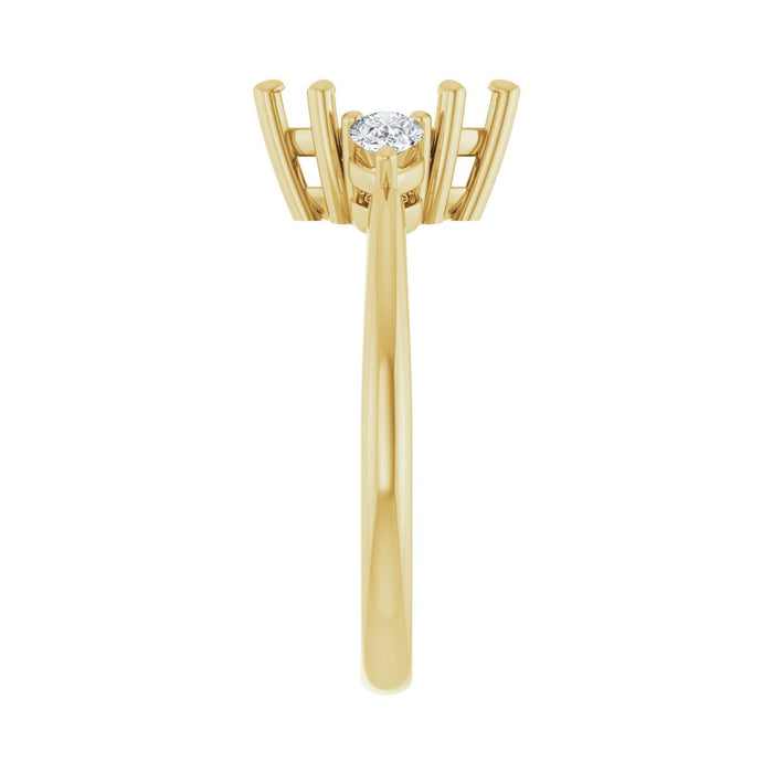 14K Yellow Gold 9 x 4.5 mm Marquise 1/4 CTW Lab-Grown Diamond Semi-Set Engagement Ring