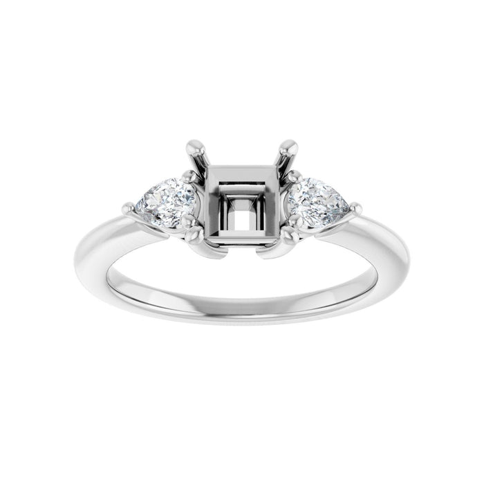 14K White Gold 5 x 5 mm Square 1/4 CTW Lab-Grown Diamond Semi-Set Engagement Ring