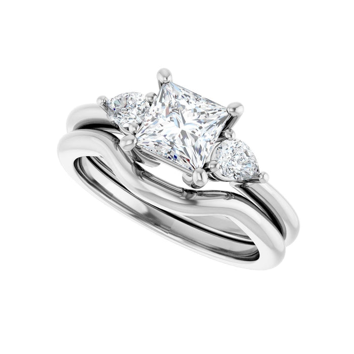 14K White Gold 5.5 x 5.5 mm Square 1/4 CTW Lab-Grown Diamond Semi-Set Engagement Ring