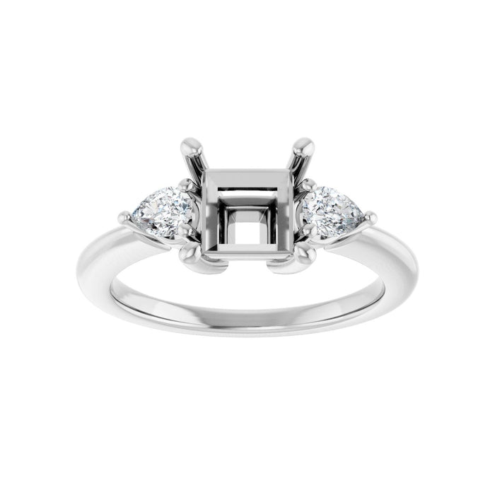 14K White Gold 6 x 6 mm Square 1/4 CTW Lab-Grown Diamond Semi-Set Engagement Ring