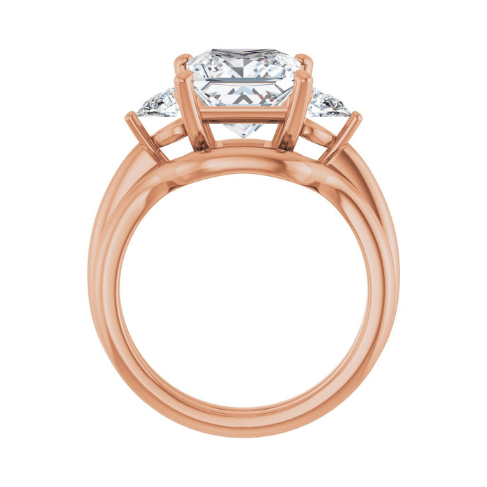 14K Rose Gold 8 x 8 mm Square 1/4 CTW Lab-Grown Diamond Semi-Set Engagement Ring
