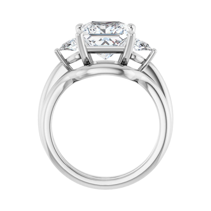Platinum 8 x 8 mm Square 1/4 CTW Lab-Grown Diamond Semi-Set Engagement Ring