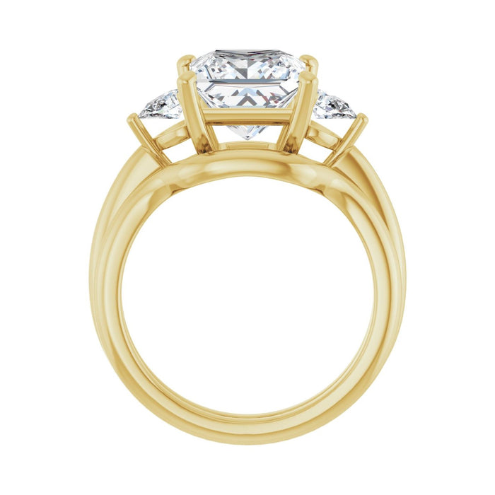 14K Yellow Gold 8 x 8 mm Square 1/4 CTW Lab-Grown Diamond Semi-Set Engagement Ring