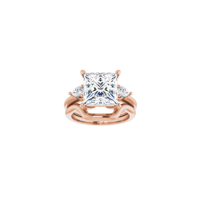 14K Rose Gold 9 x 9 mm Square 1/4 CTW Lab-Grown Diamond Semi-Set Engagement Ring