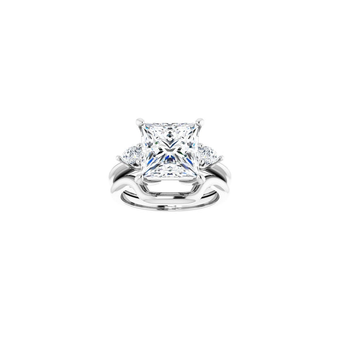 Platinum 9 x 9 mm Square 1/4 CTW Lab-Grown Diamond Semi-Set Engagement Ring