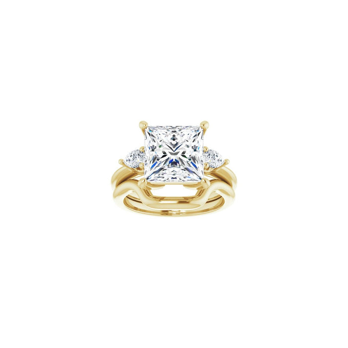 14K Yellow Gold 9 x 9 mm Square 1/4 CTW Lab-Grown Diamond Semi-Set Engagement Ring