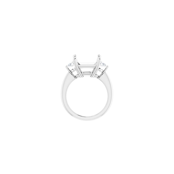 Platinum 10 x 10 mm Square 1/4 CTW Lab-Grown Diamond Semi-Set Engagement Ring