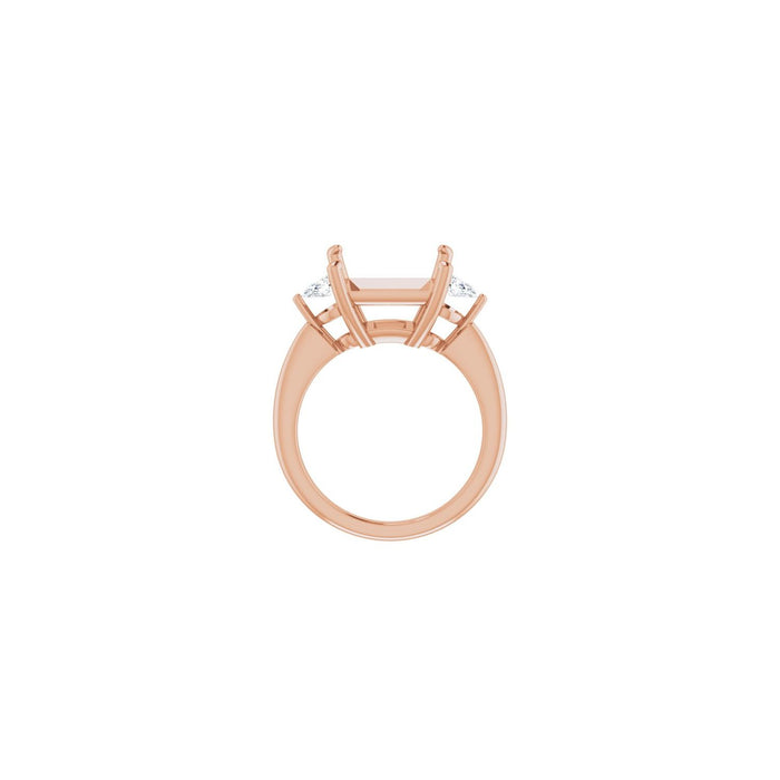 14K Rose Gold 10 x 10 mm Square 1/4 CTW Lab-Grown Diamond Semi-Set Engagement Ring