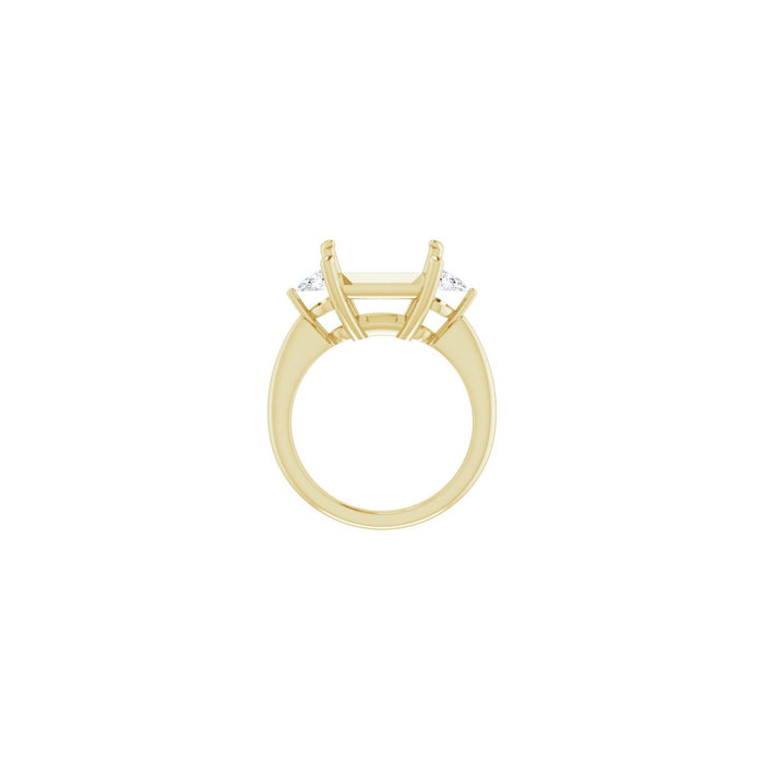 14K Yellow Gold 10 x 10 mm Square 1/4 CTW Lab-Grown Diamond Semi-Set Engagement Ring