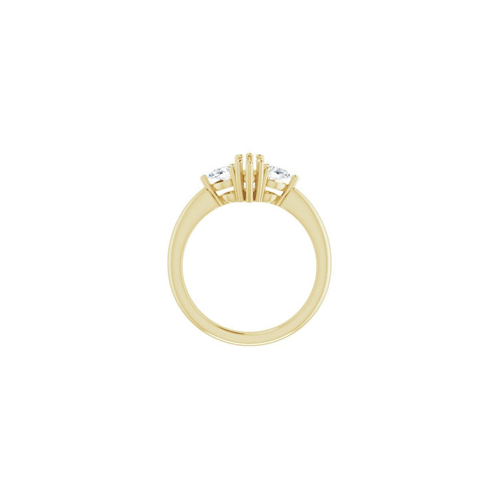 14K Yellow Gold 7 x 3.5 mm Marquise 1/4 CTW Lab-Grown Diamond Semi-Set Engagement Ring