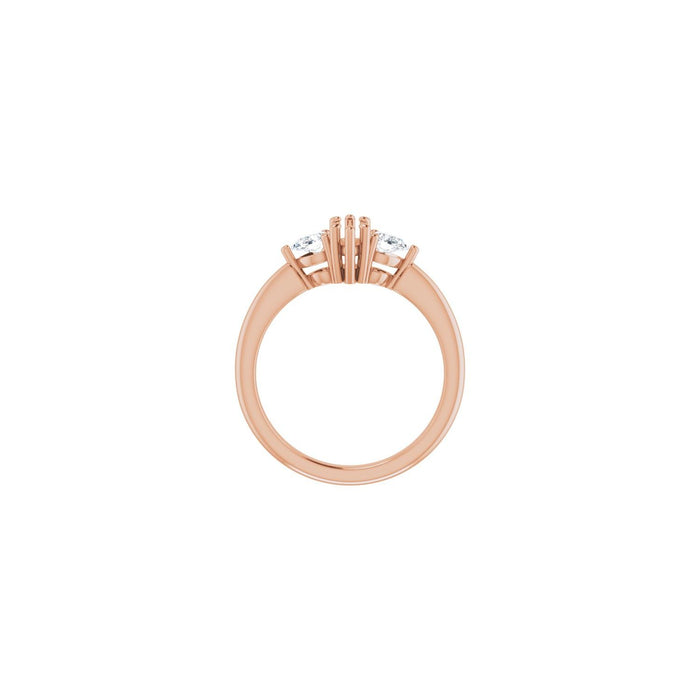 14K Rose Gold 7 x 3.5 mm Marquise 1/4 CTW Lab-Grown Diamond Semi-Set Engagement Ring