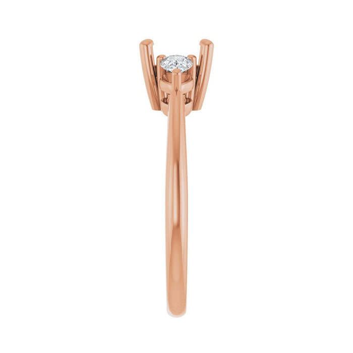 14K Rose Gold 6 x 6 mm Asscher 1/4 CTW Lab-Grown Diamond Semi-Set Engagement Ring