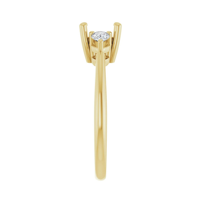 14K Yellow Gold 6 x 6 mm Asscher 1/4 CTW Lab-Grown Diamond Semi-Set Engagement Ring