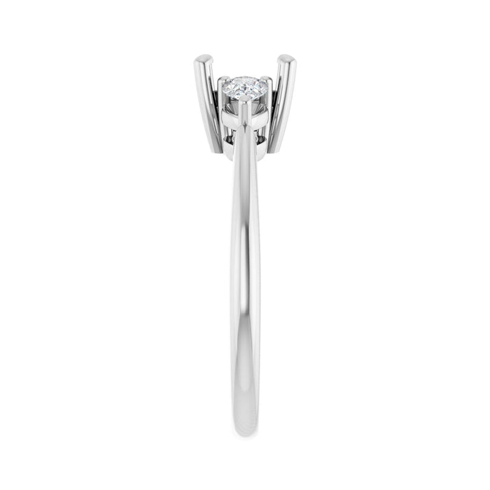 Platinum 6 x 6 mm Asscher 1/4 CTW Lab-Grown Diamond Semi-Set Engagement Ring