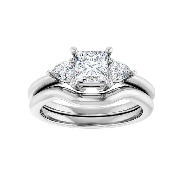 14K White Gold 5 x 5 mm Square 1/4 CTW Lab-Grown Diamond Semi-Set Engagement Ring