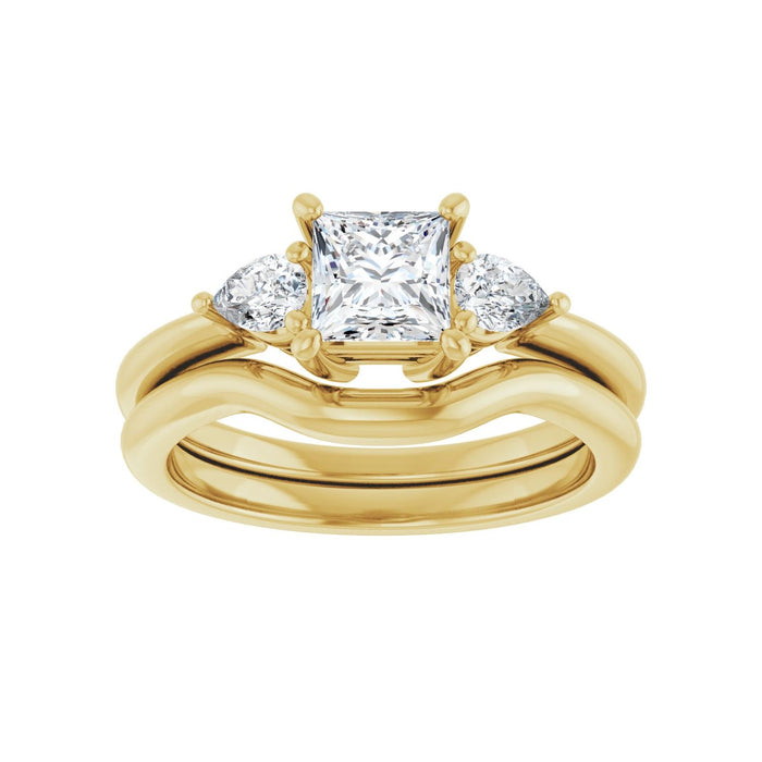 14K Yellow Gold 5 x 5 mm Square 1/4 CTW Lab-Grown Diamond Semi-Set Engagement Ring