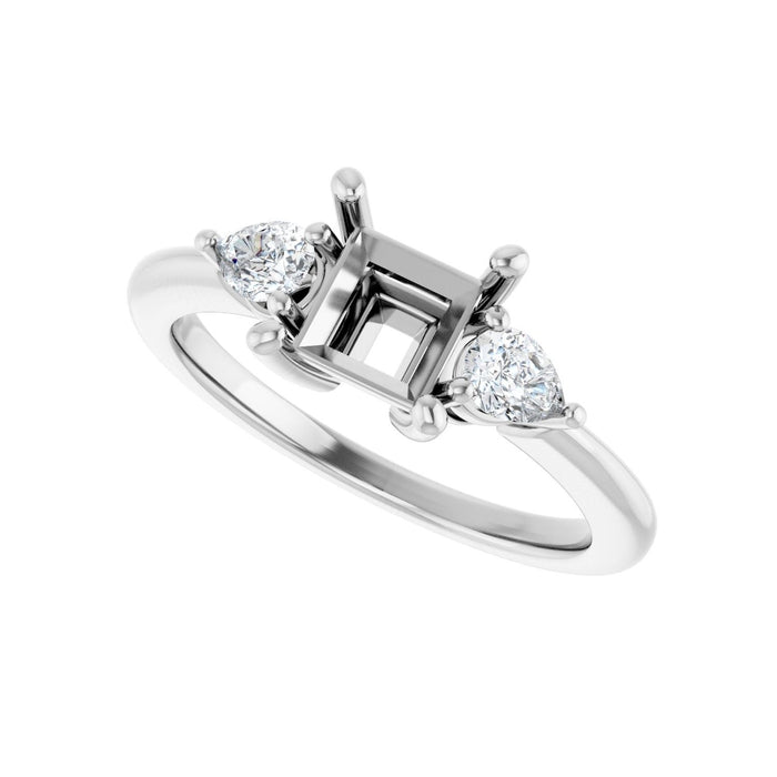 14K White Gold 5.5 x 5.5 mm Square 1/4 CTW Lab-Grown Diamond Semi-Set Engagement Ring