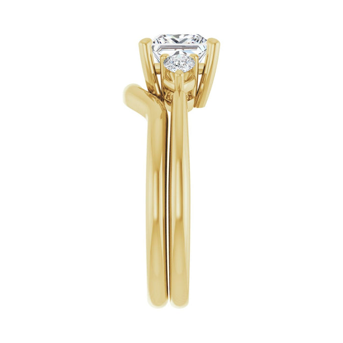 14K Yellow Gold 6 x 6 mm Square 1/4 CTW Lab-Grown Diamond Semi-Set Engagement Ring