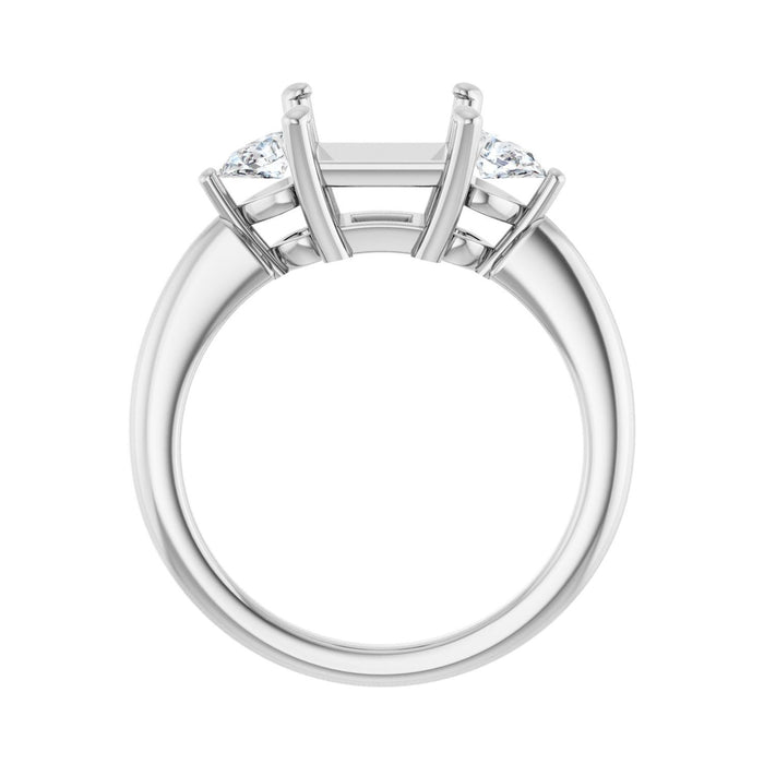 14K White Gold 7 x 7 mm Square 1/4 CTW Lab-Grown Diamond Semi-Set Engagement Ring
