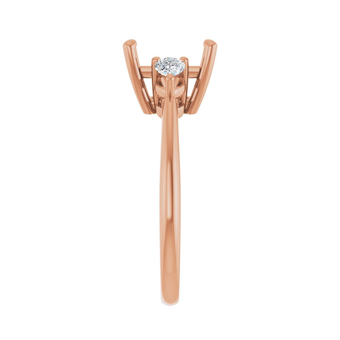 14K Rose Gold 7.5 x 7.5 mm Square 1/4 CTW Lab-Grown Diamond Semi-Set Engagement Ring
