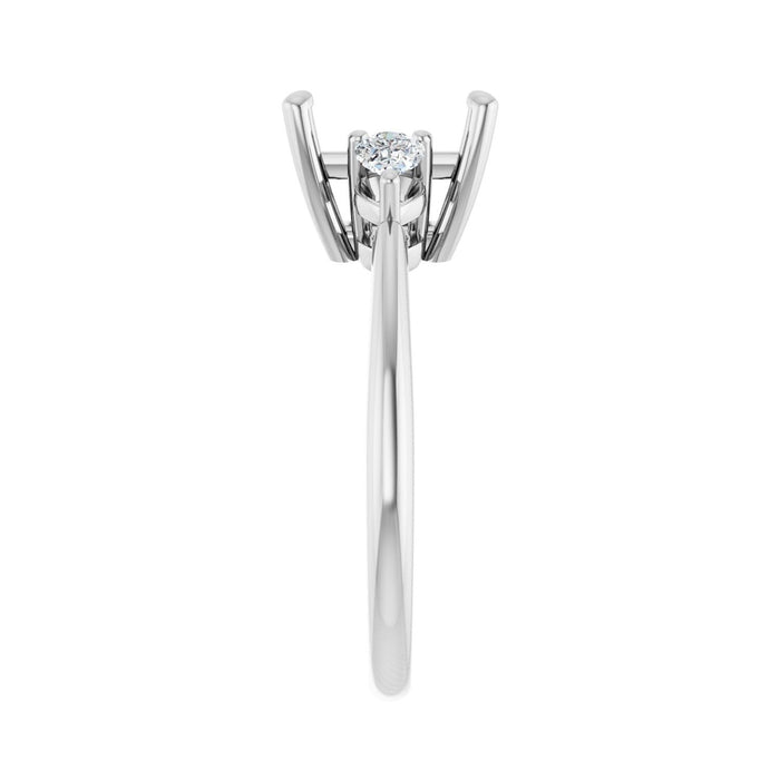 Platinum 7.5 x 7.5 mm Square 1/4 CTW Lab-Grown Diamond Semi-Set Engagement Ring