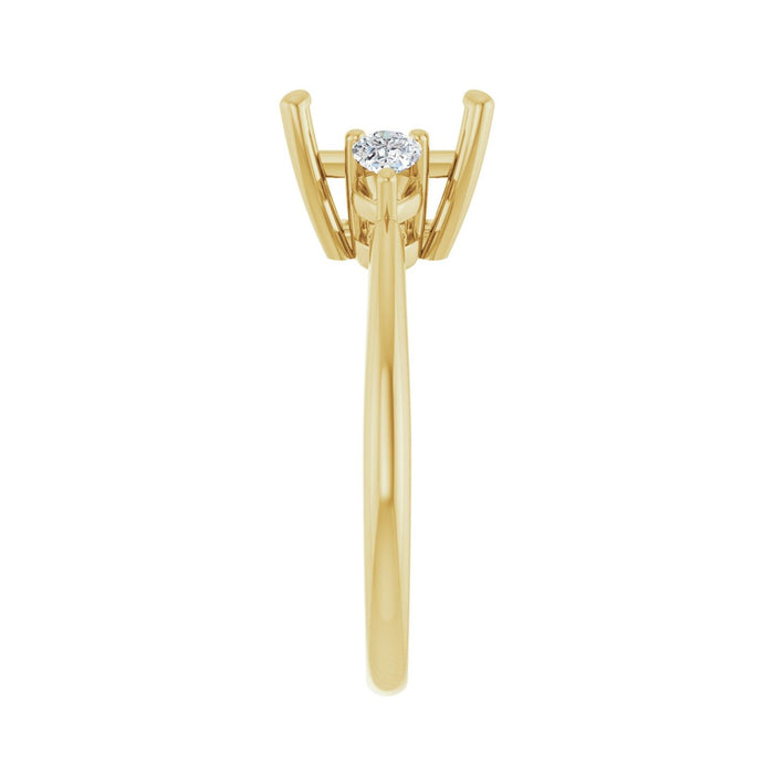 14K Yellow Gold 7.5 x 7.5 mm Square 1/4 CTW Lab-Grown Diamond Semi-Set Engagement Ring