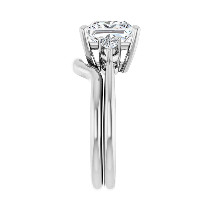 14K White Gold 8 x 8 mm Square 1/4 CTW Lab-Grown Diamond Semi-Set Engagement Ring