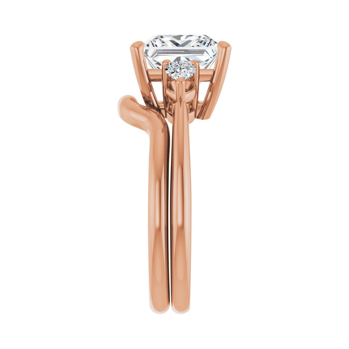 14K Rose Gold 8 x 8 mm Square 1/4 CTW Lab-Grown Diamond Semi-Set Engagement Ring