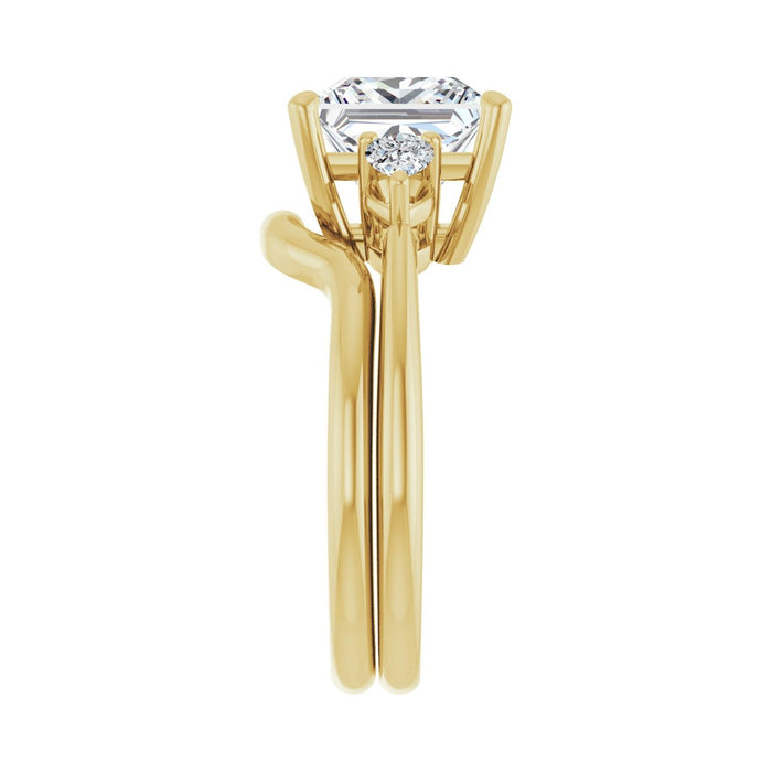 14K Yellow Gold 8 x 8 mm Square 1/4 CTW Lab-Grown Diamond Semi-Set Engagement Ring