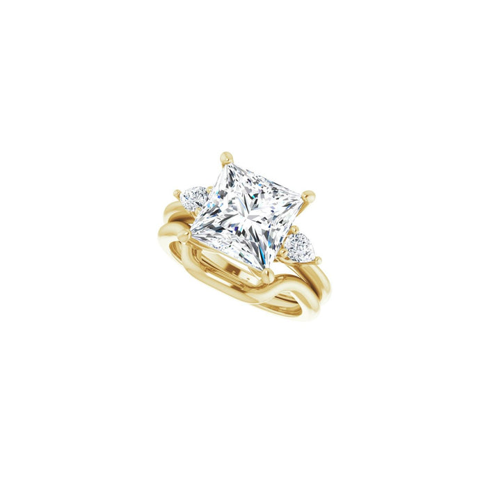 14K Yellow Gold 9 x 9 mm Square 1/4 CTW Lab-Grown Diamond Semi-Set Engagement Ring