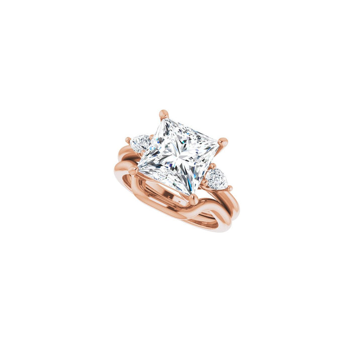 14K Rose Gold 9 x 9 mm Square 1/4 CTW Lab-Grown Diamond Semi-Set Engagement Ring