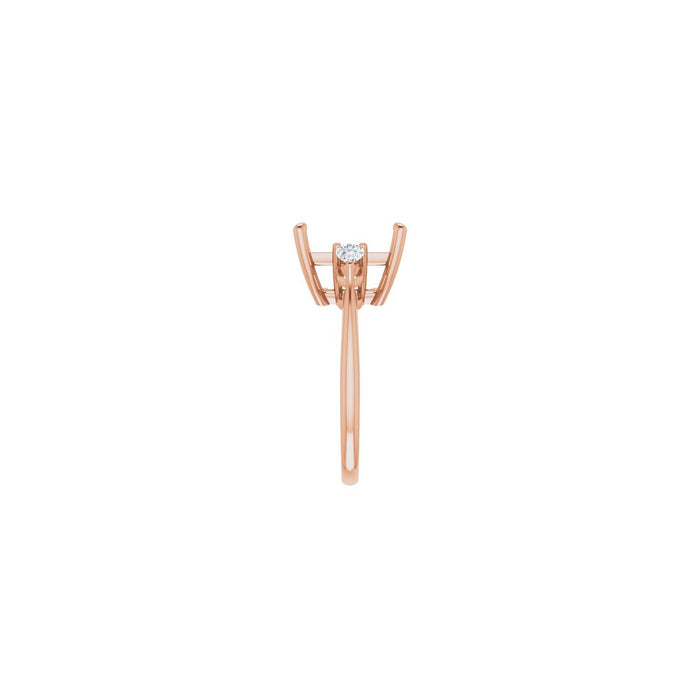 14K Rose Gold 10 x 10 mm Square 1/4 CTW Lab-Grown Diamond Semi-Set Engagement Ring