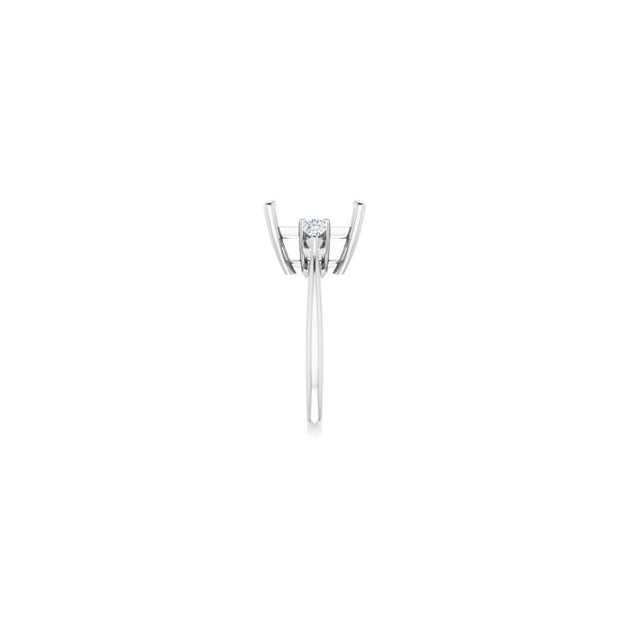 Platinum 10 x 10 mm Square 1/4 CTW Lab-Grown Diamond Semi-Set Engagement Ring