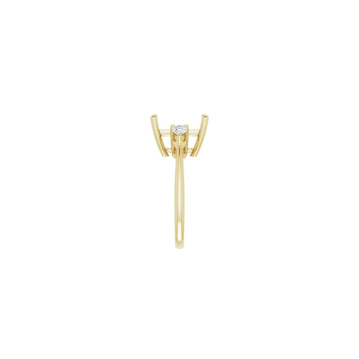 14K Yellow Gold 10 x 10 mm Square 1/4 CTW Lab-Grown Diamond Semi-Set Engagement Ring