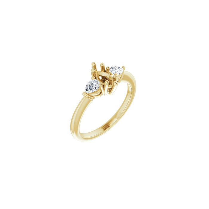14K Yellow Gold 7 x 3.5 mm Marquise 1/4 CTW Lab-Grown Diamond Semi-Set Engagement Ring