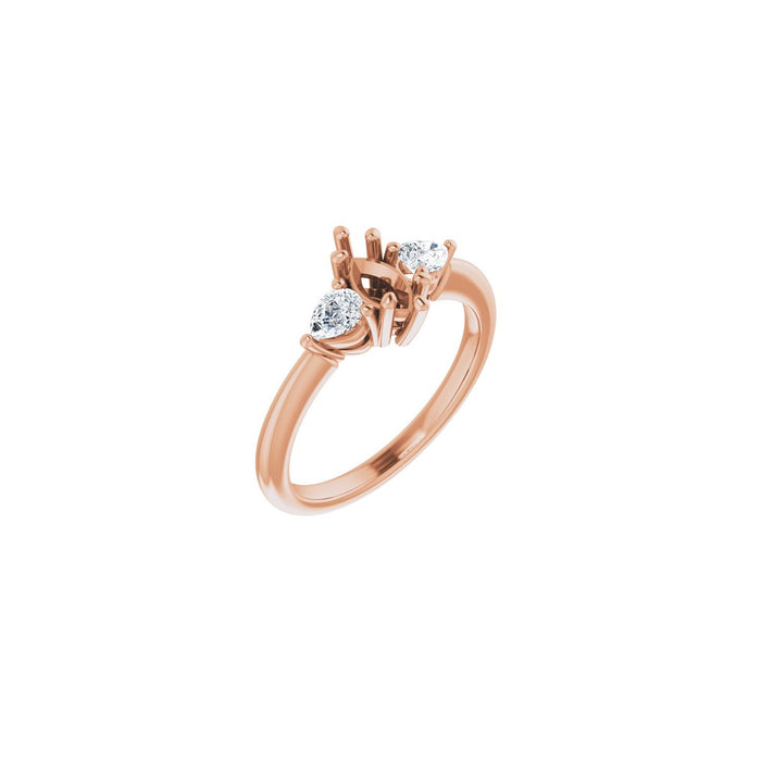 14K Rose Gold 7 x 3.5 mm Marquise 1/4 CTW Lab-Grown Diamond Semi-Set Engagement Ring